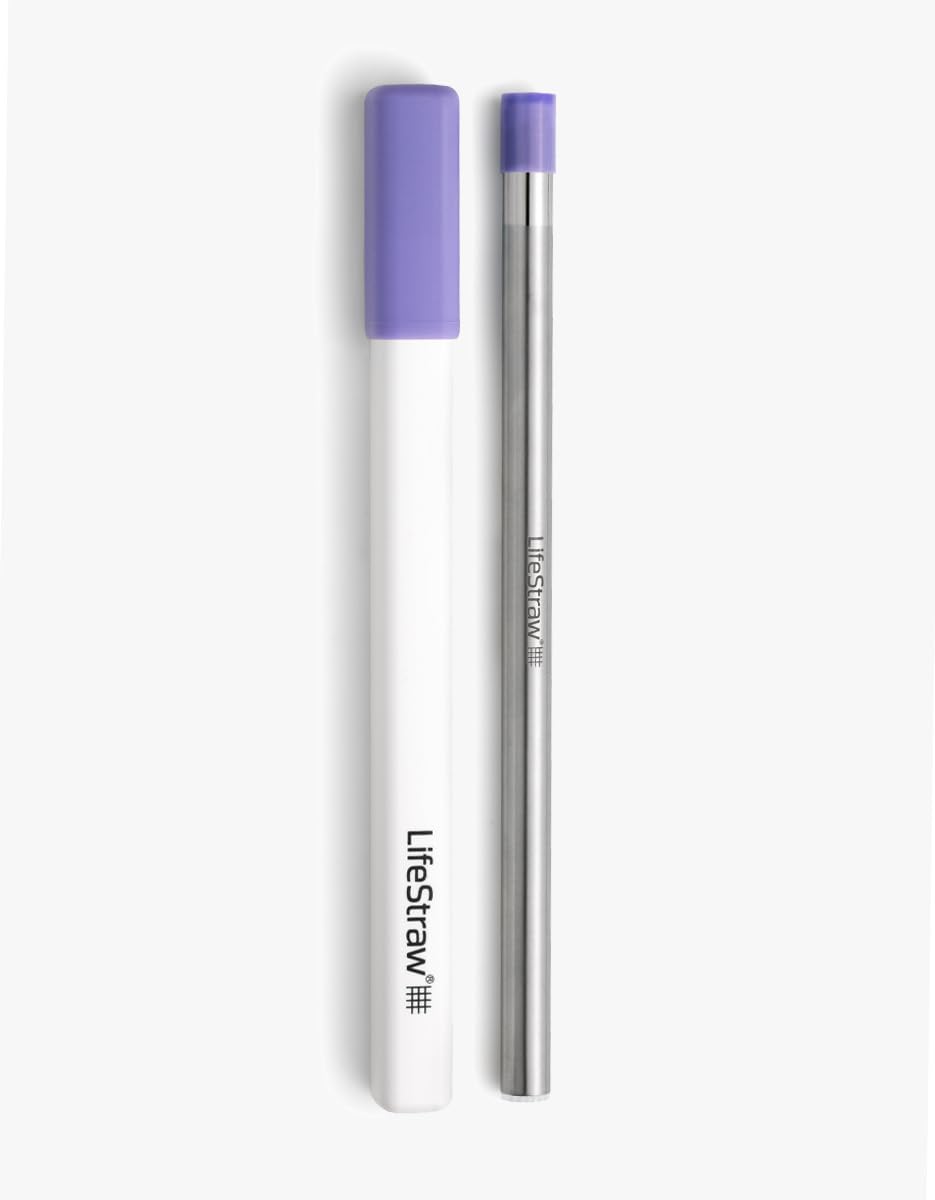 LifeStraw Sip stainless steel filter straw removes microplastics for on-the-go hydration.