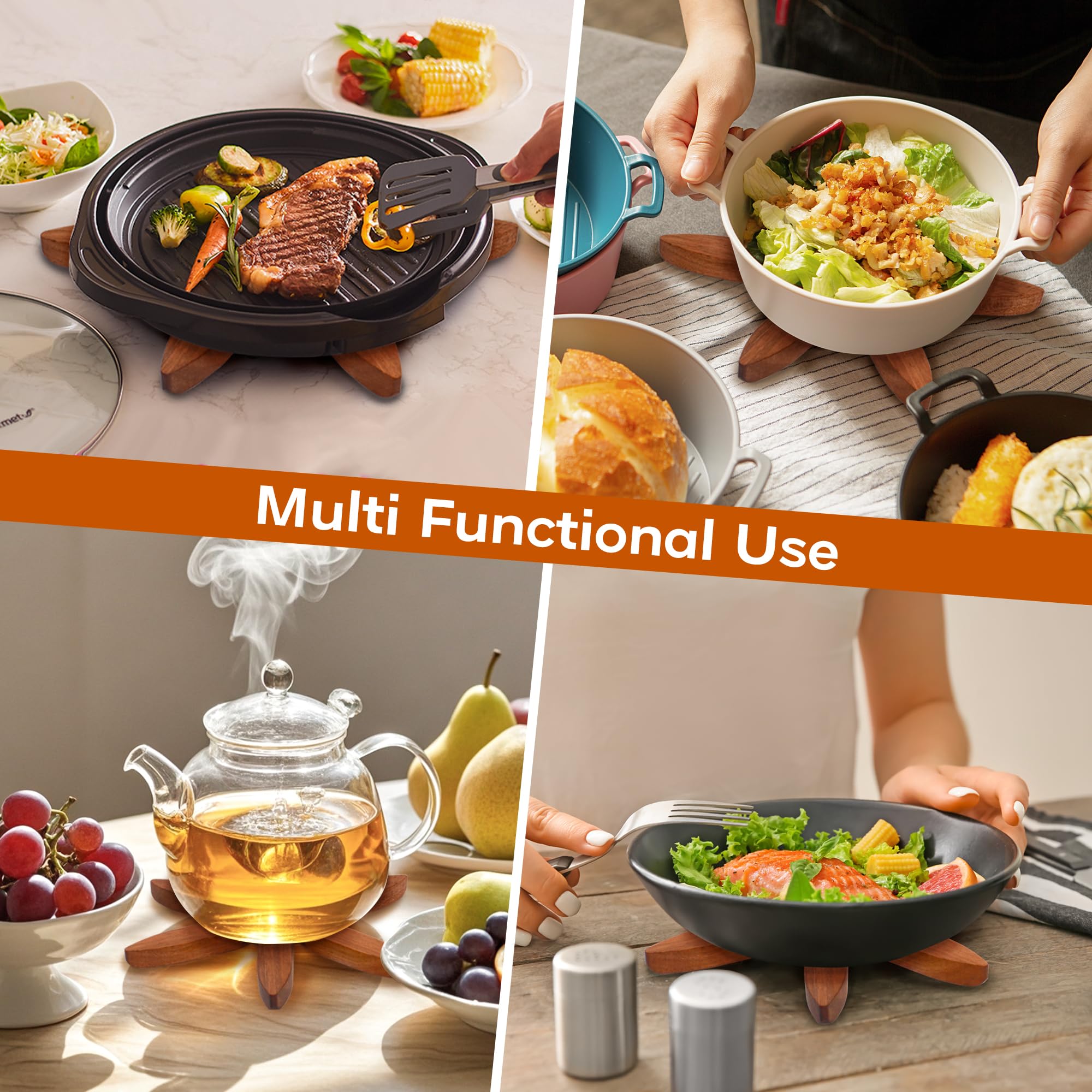LIFETOWE beech wood coasters highlight a smooth, wear-resistant surface.