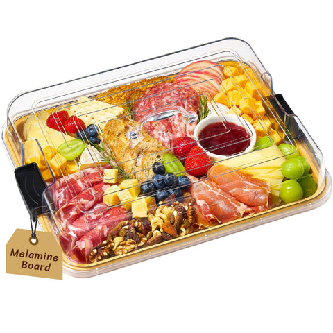 Lifewit 1-compartment melamine charcuterie board offers ample space for varied snacks.