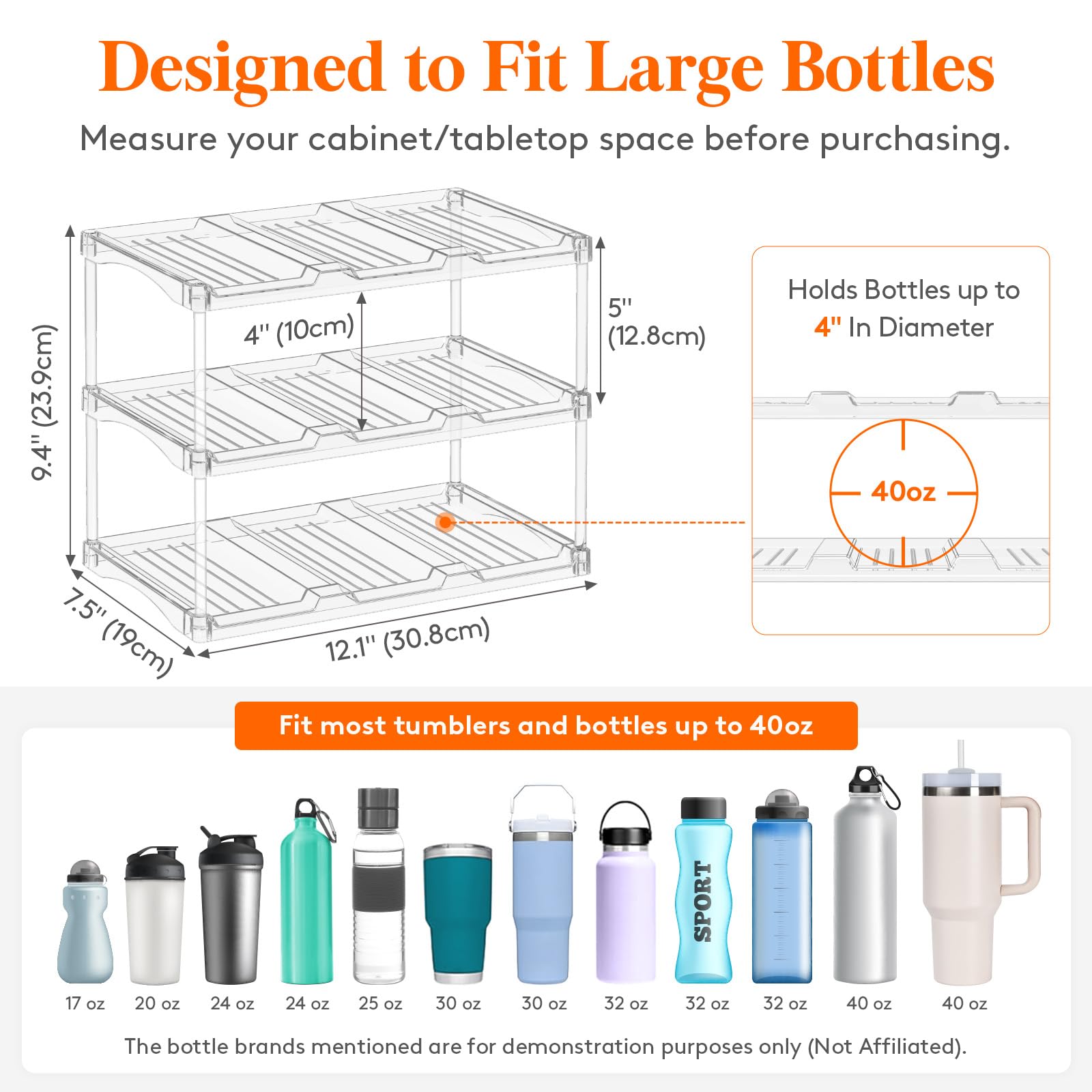 Lifewit 3-tier wine bottle rack displays labels while saving cabinet space