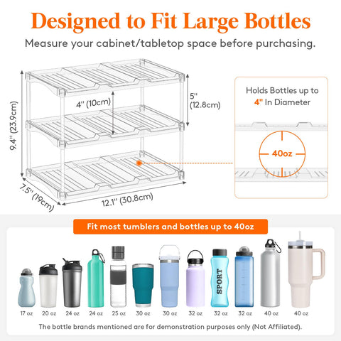 Lifewit 3-tier wine bottle rack displays labels while saving cabinet space