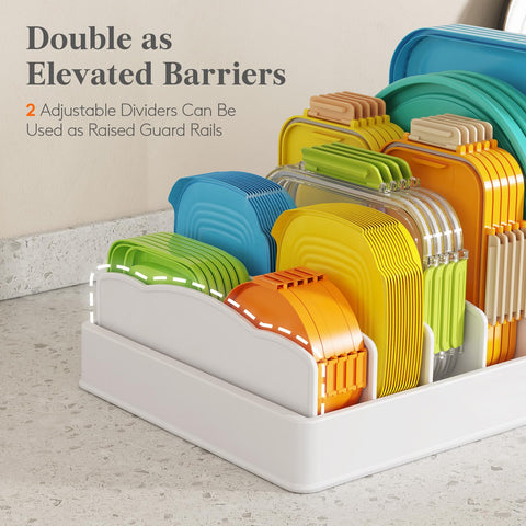 Lifewit adjustable dividers create raised fences for better item separation.