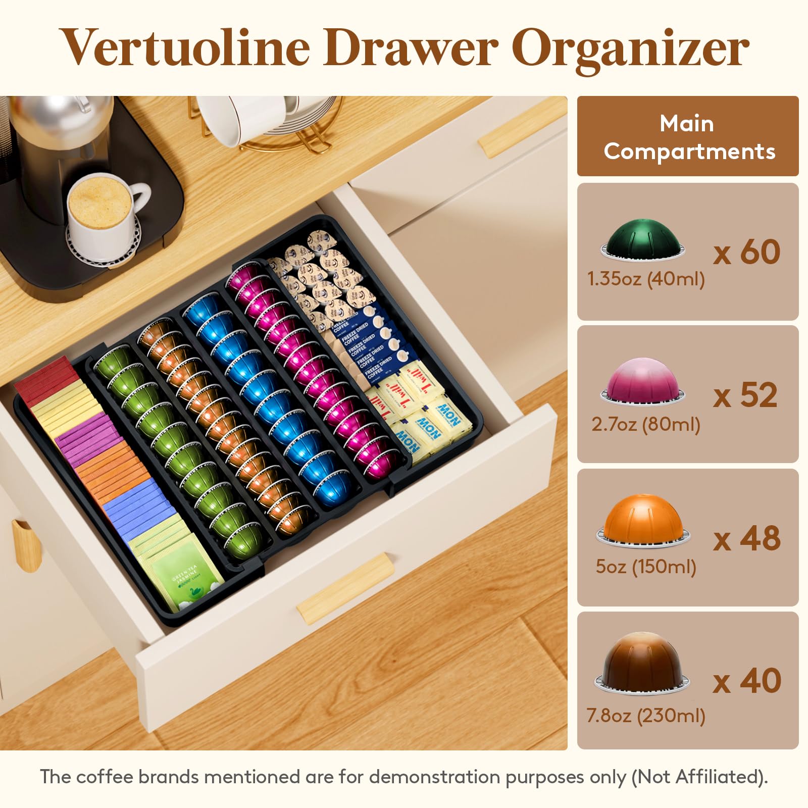 Lifewit anti-slip pads keep the organizer steady during drawer pulls.
