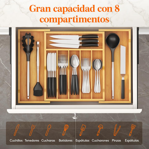 Lifewit bamboo surface organizer highlighting natural warmth and durable construction