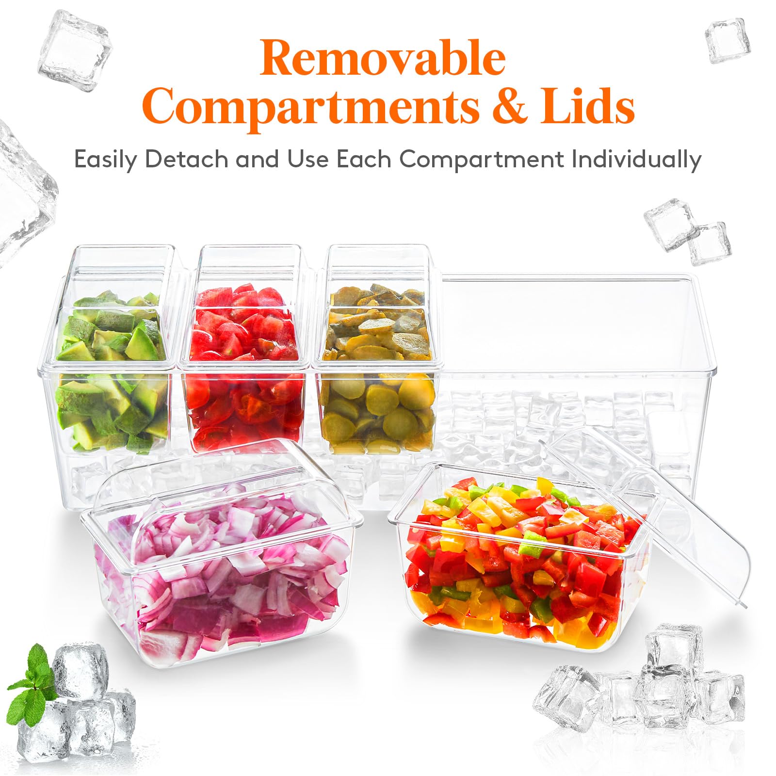 Lifewit bar-garnish caddy ideal for toppings at gatherings