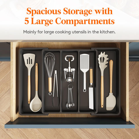 Lifewit BPA-free plastic construction ensures safe storage for everyday utensils.
