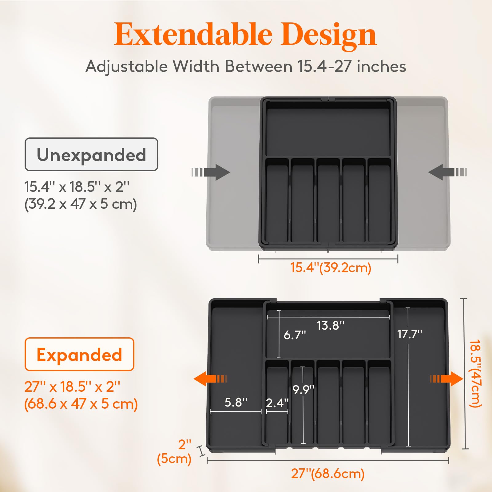 Lifewit BPA-free PP material ensures safe, durable utensil storage