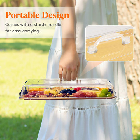 Lifewit melamine tray is easy to clean while PET lid is hand-washed.