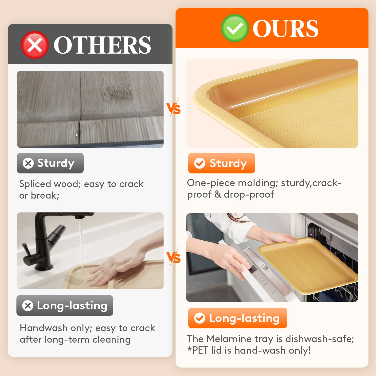Lifewit charcuterie board is sturdy and shatter-resistant for everyday use.