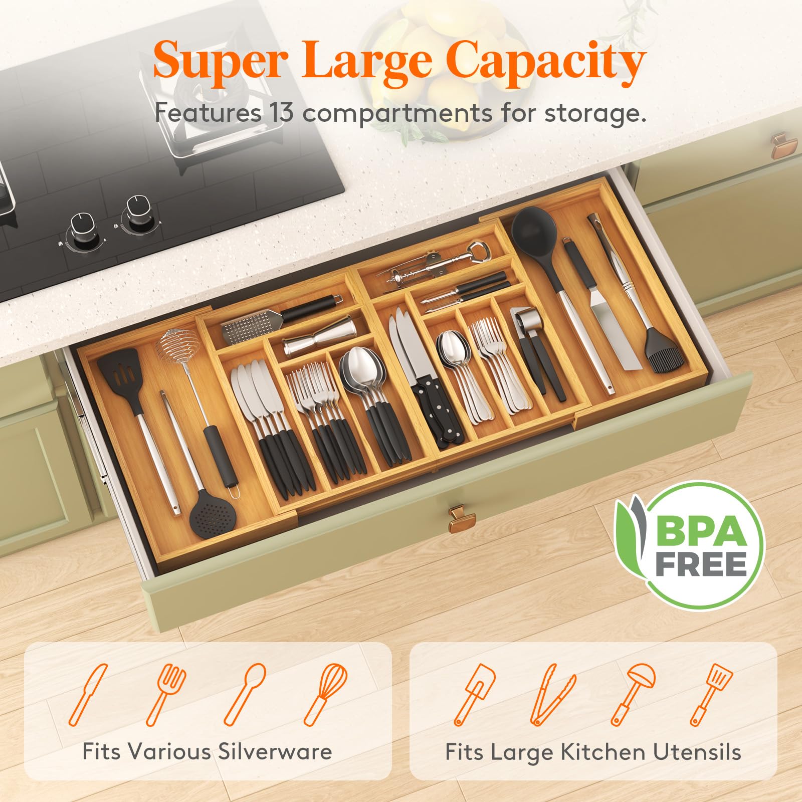 Lifewit combinable panels allow one large or two smaller organizers