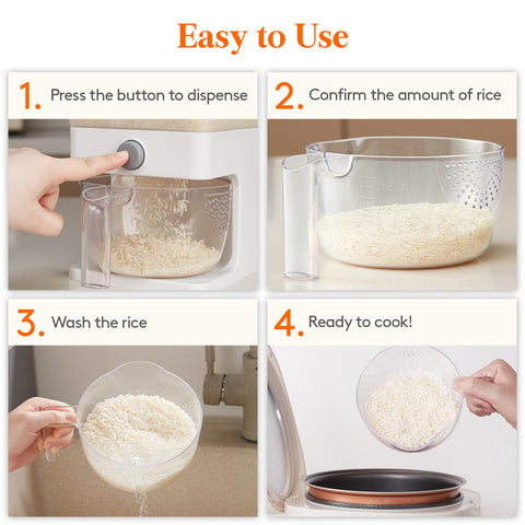 Transparent reservoir showing remaining rice at a glance with Lifewit.