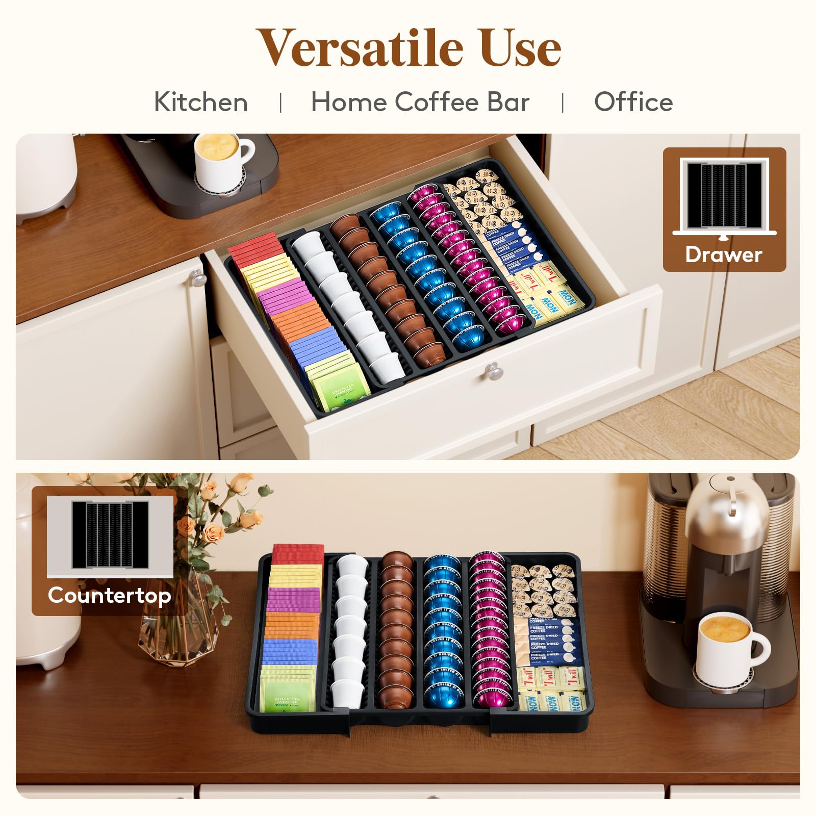 Lifewit compact drawer fit suits kitchens, offices, and home bars.
