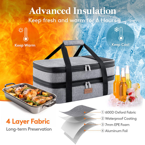 Lifewit compatibility with 9x13 to 11x15 dishes for versatile transport.