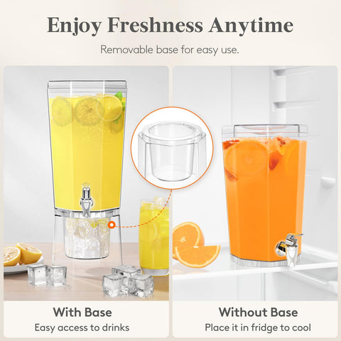 Lifewit crystal-clear dispenser on a counter showcases colorful drinks