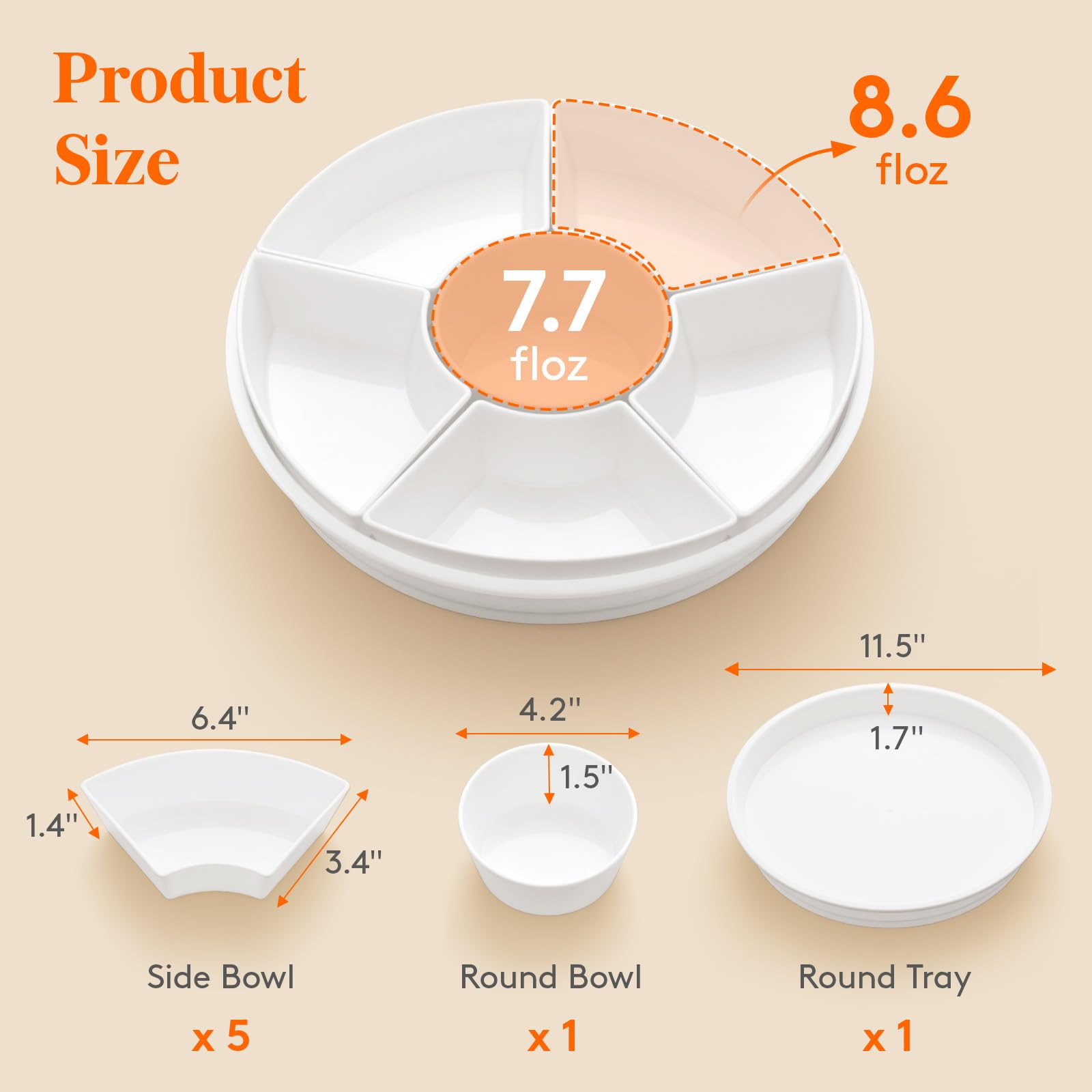 Lifewit divided compartments keep dips and bites separate and fresh.