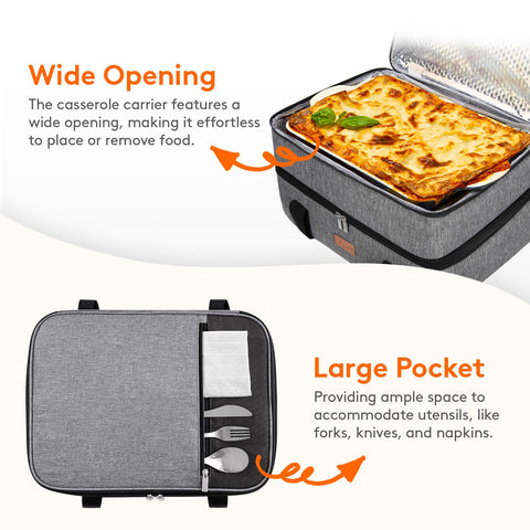 Lifewit two carry handles and exterior pocket for utensils on the go.