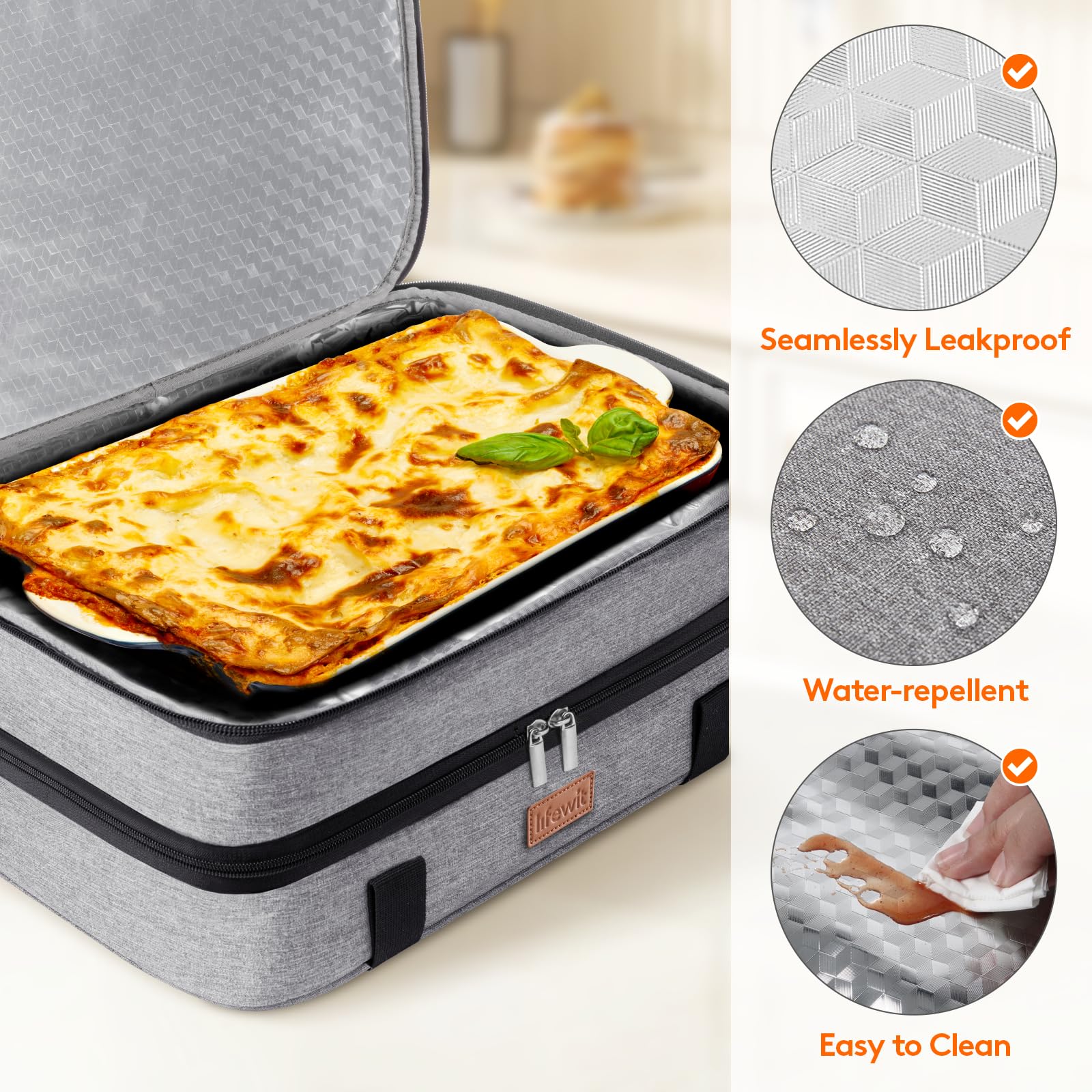 Lifewit leak-proof interior highlights seamless aluminum foil for spill protection.