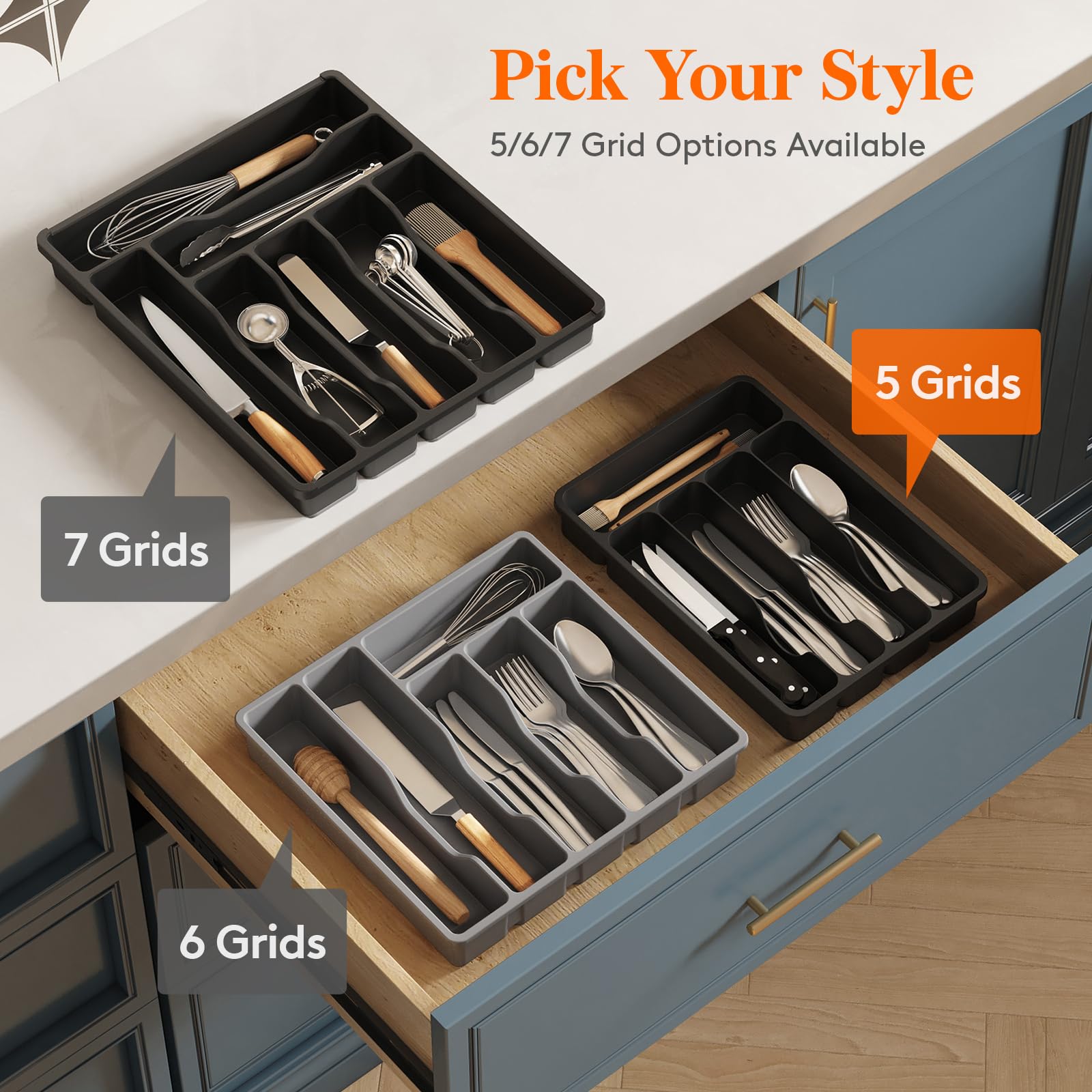 Lifewit easy-access design helps locate utensils at a glance