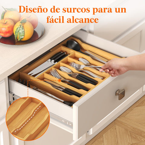 Lifewit eight-compartment design for clear utensil sorting