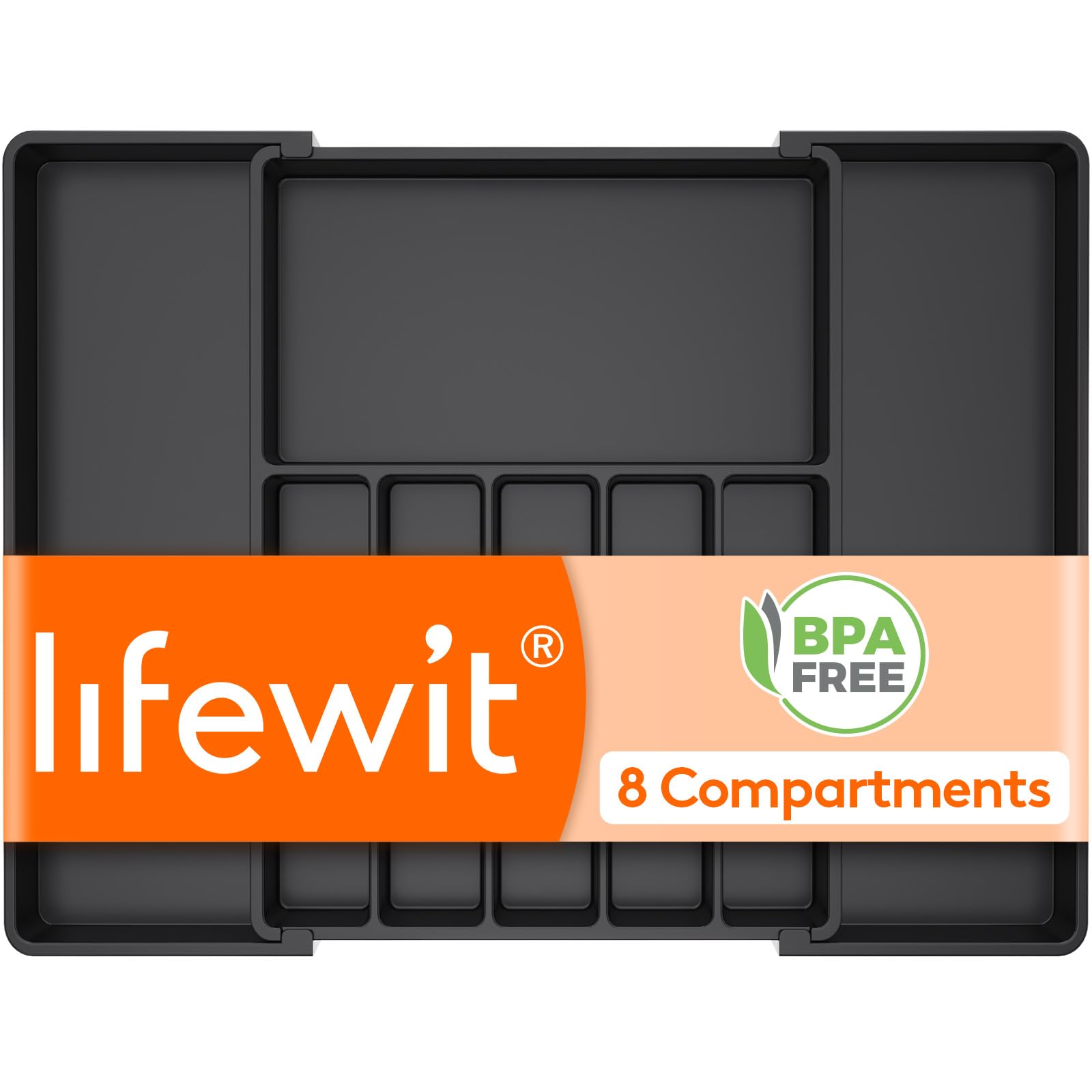 Lifewit expandable silverware drawer organizer expanding to fit wider drawers