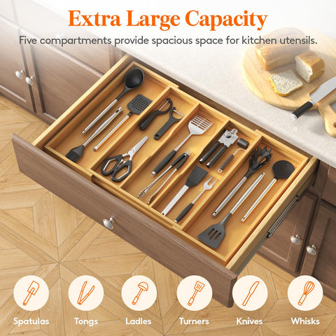 Lifewit large capacity holds spatulas and ladles neatly.