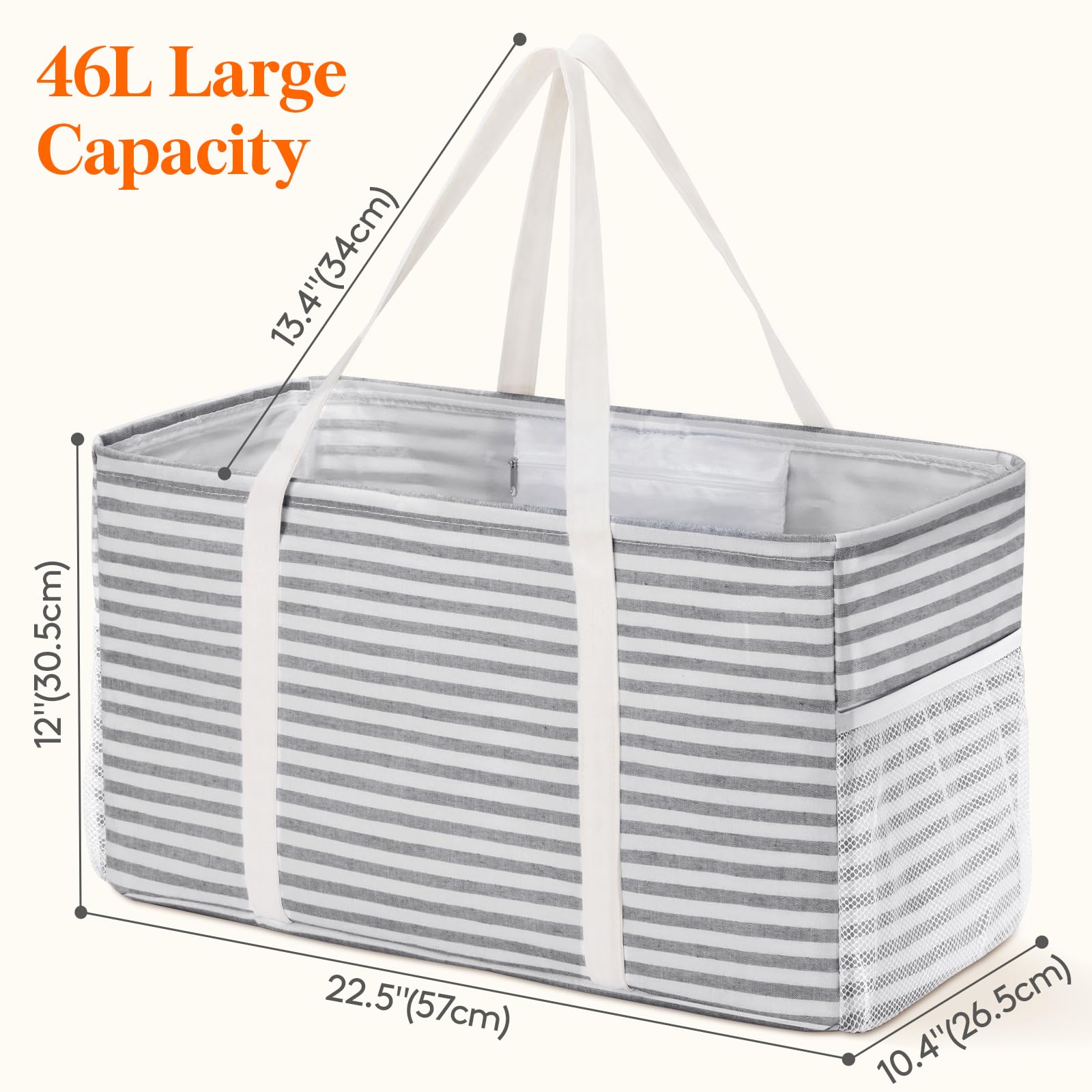 Lifewit extra large tote bag foldable design simplifies storage after shopping
