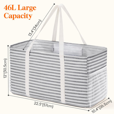 Lifewit tote bag with wide opening for quick grocery loading.