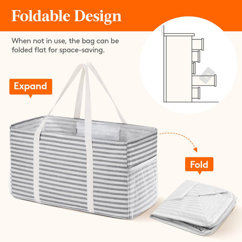 Lifewit extra large tote bag with mesh side pockets for small items