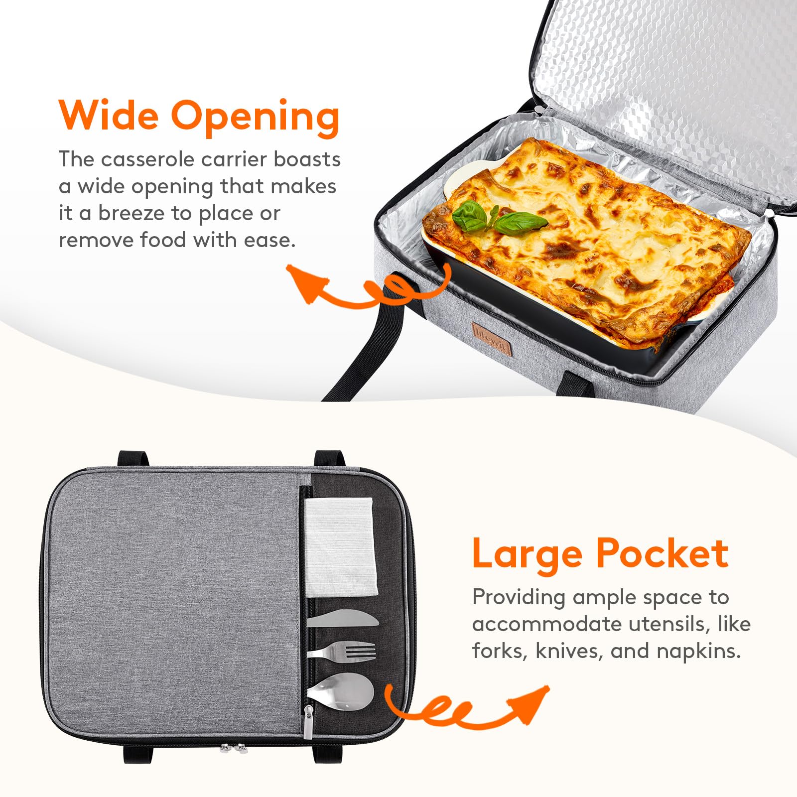 Lifewit 7mm foam insulation helps maintain hot or cold foods.