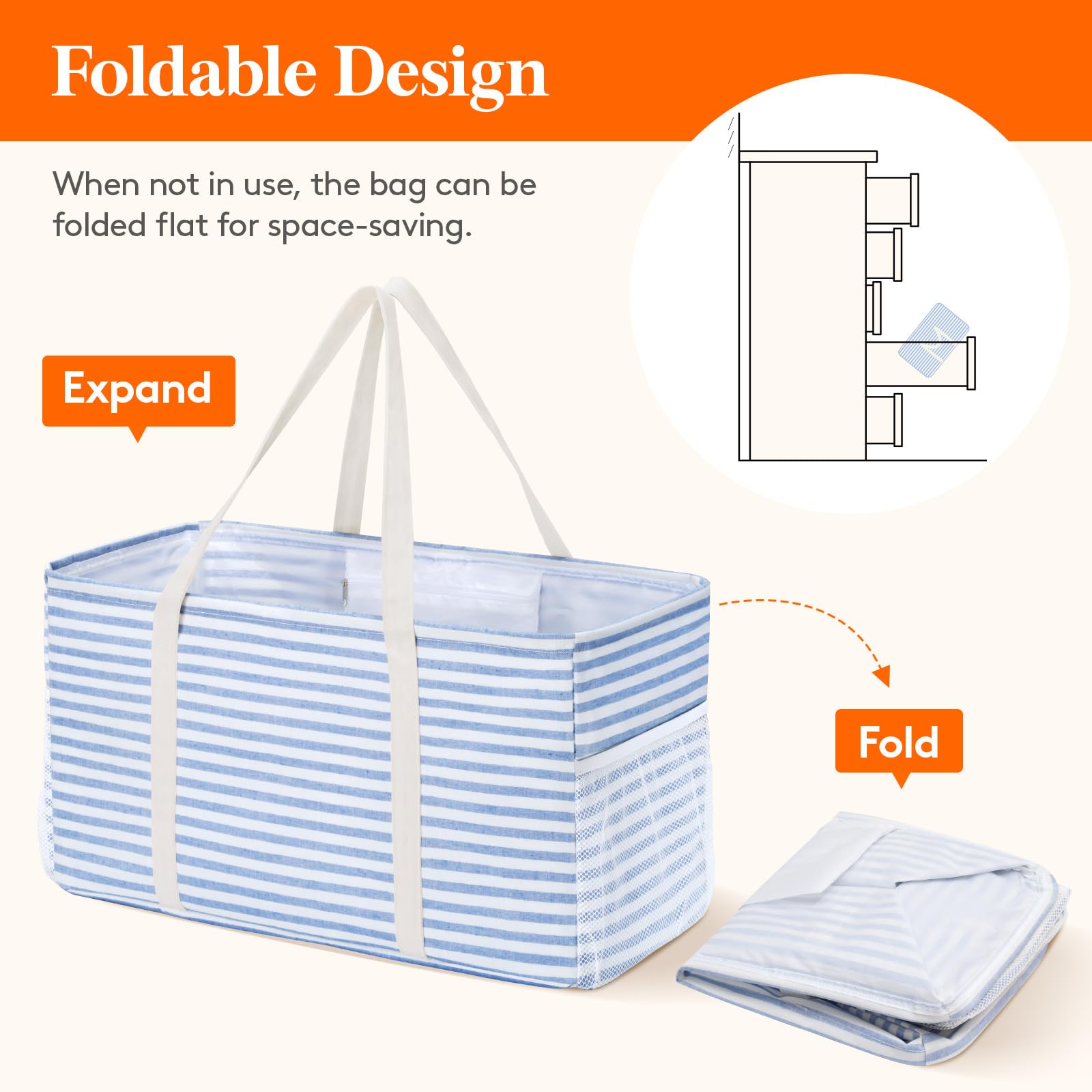 Lifewit foldable reusable bag that stores compactly when not in use.