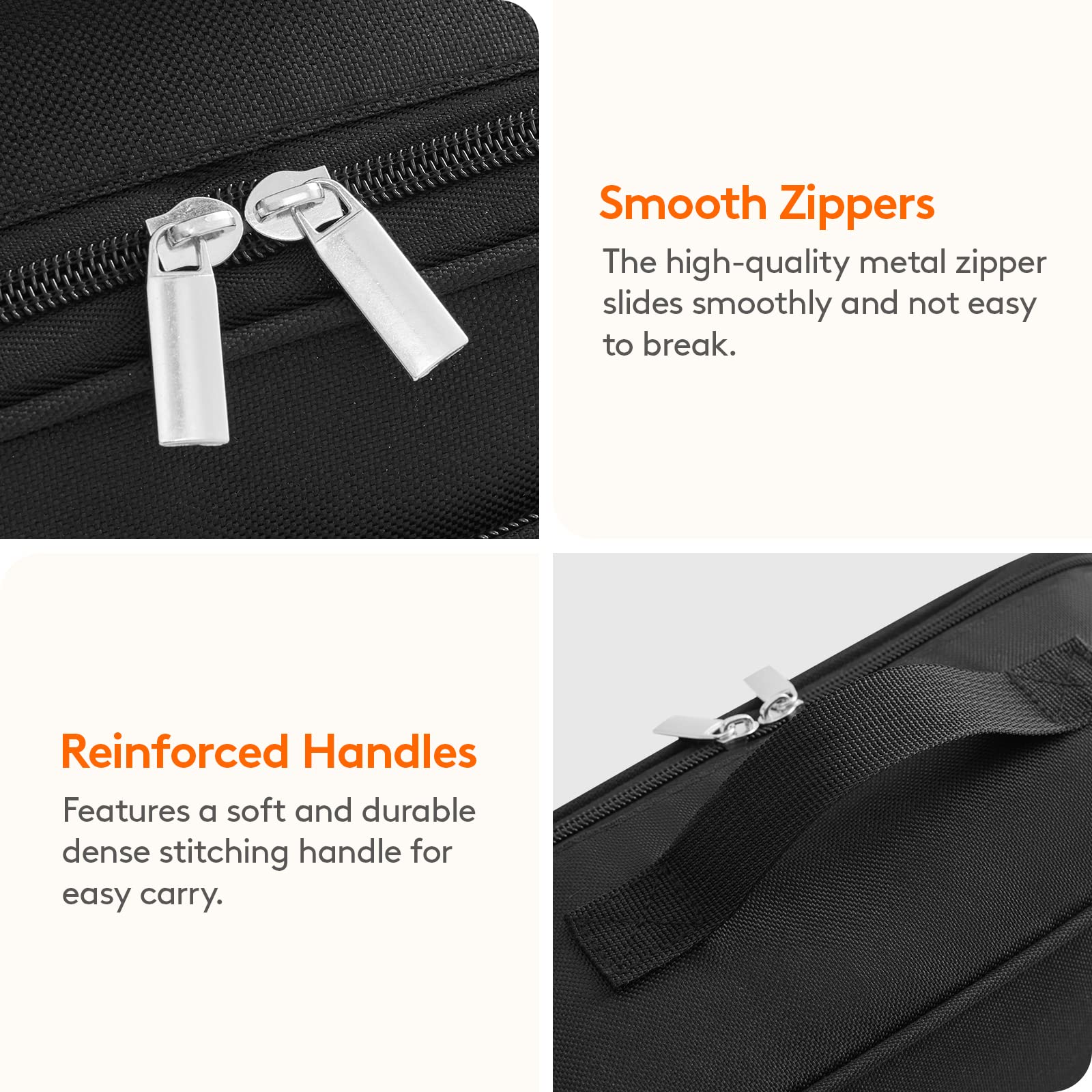 Lifewit Freezable Lunch Box dual zippers provide smooth access to meals