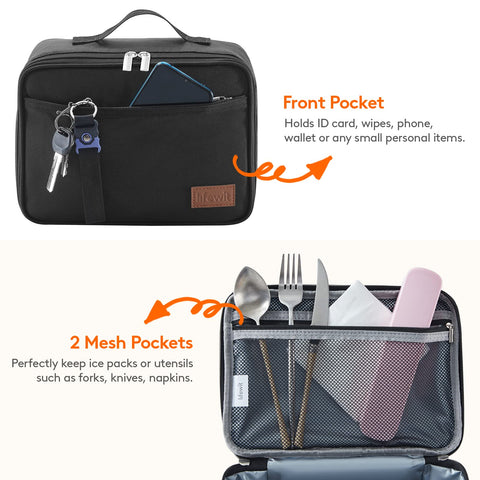 Lifewit Freezable Lunch Box water-repellent Oxford exterior stays clean during travel