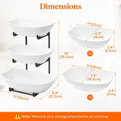 Lifewit fruit bowl stand side view showing stable metal base