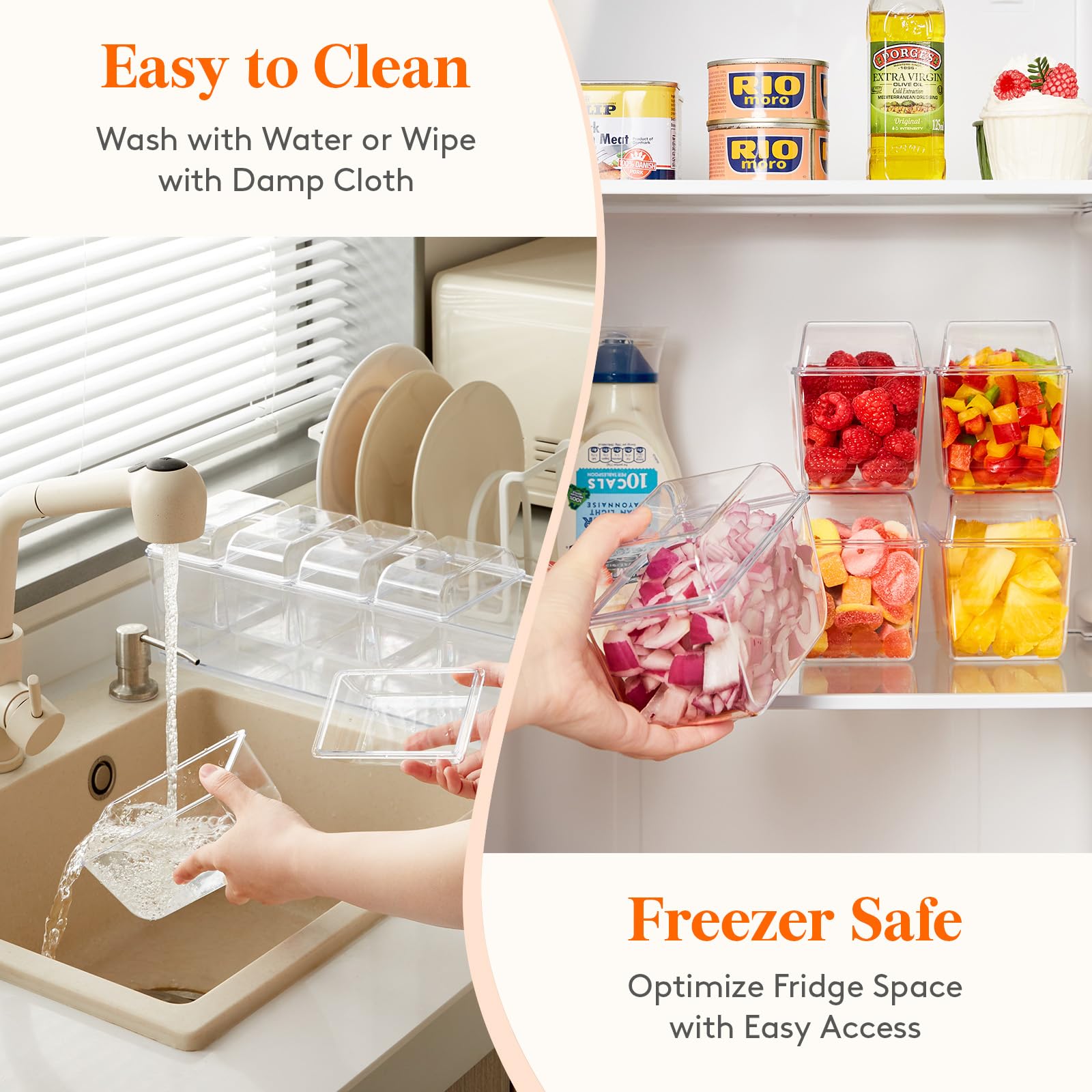 Lifewit fruit and vegetable tray with ice preserves freshness