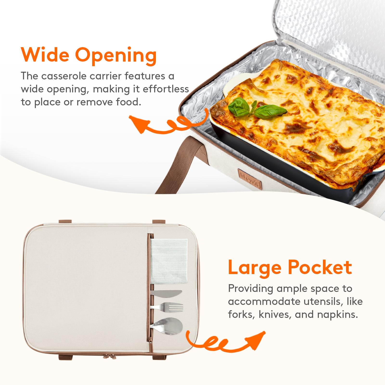 Lifewit dual carry handles for easy carrying and stability