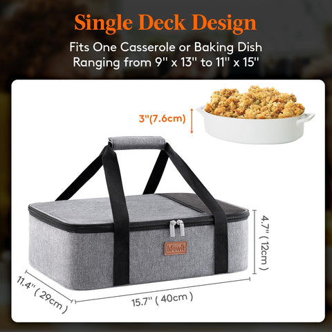 Lifewit carrier with lid open reveals spacious interior for 9x13 dishes.