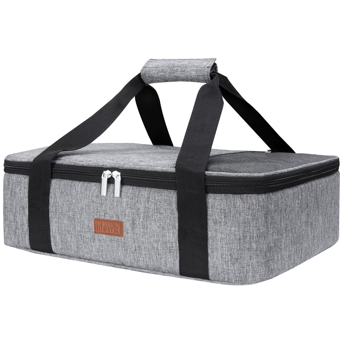 Lifewit insulated casserole carrier overview shows portability for potlucks.