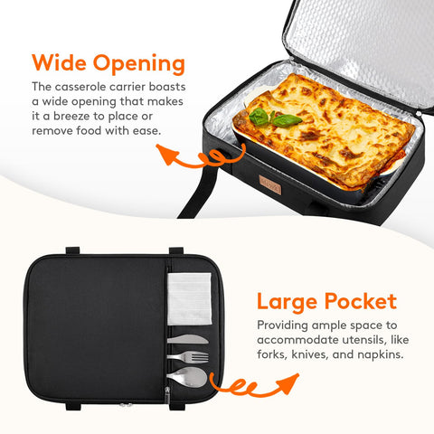 Lifewit insulated double casserole carrier waterproof fabric withstands outdoor use.