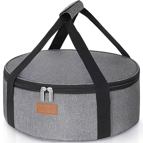 Lifewit insulated round casserole carrier cover keeps meals secure during transport