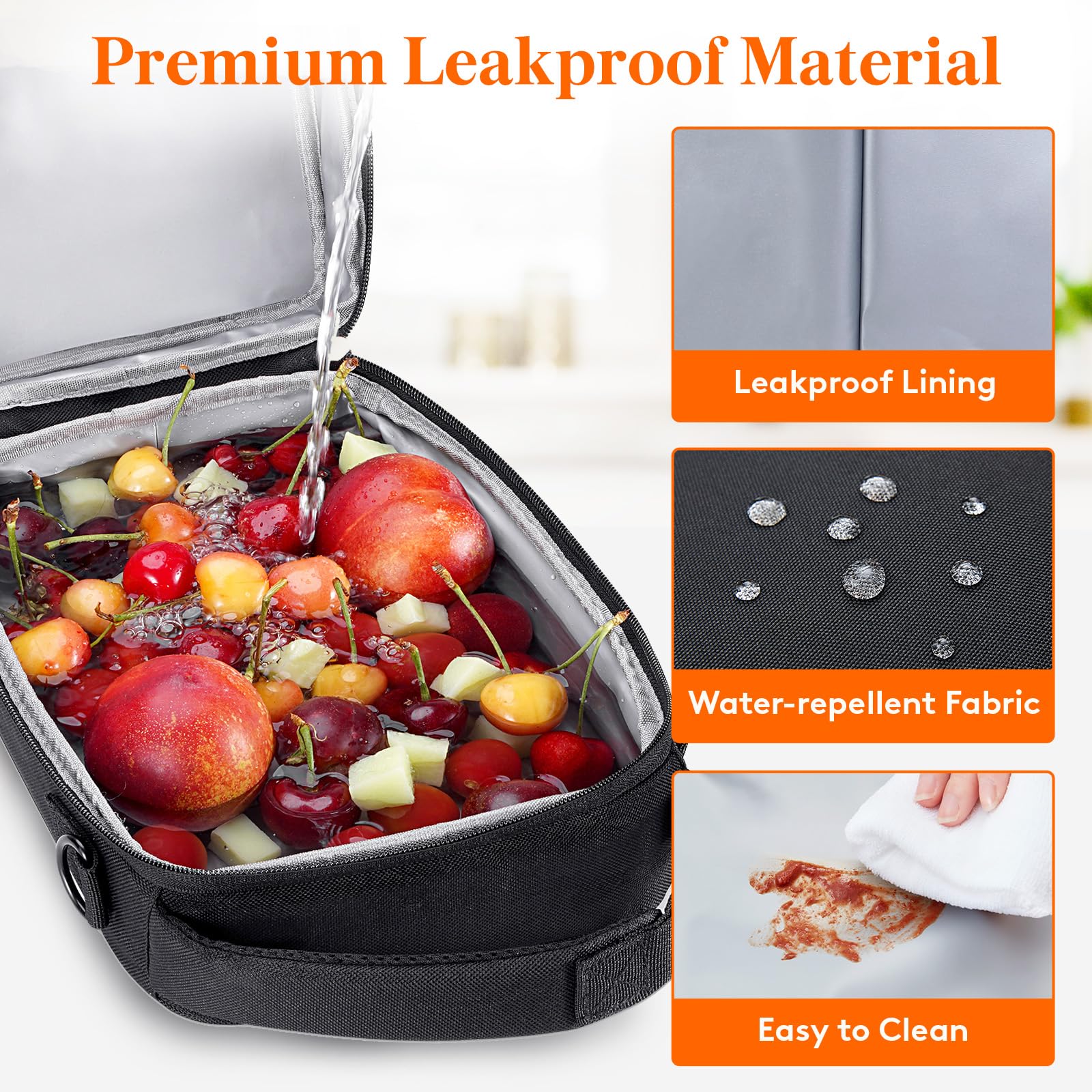 Lifewit leakproof interior is easy to wipe clean after meals