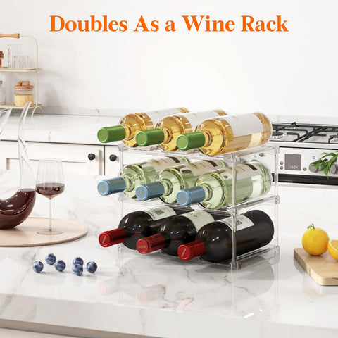 Lifewit interlocking shelves securely hold bottles during storage and movement