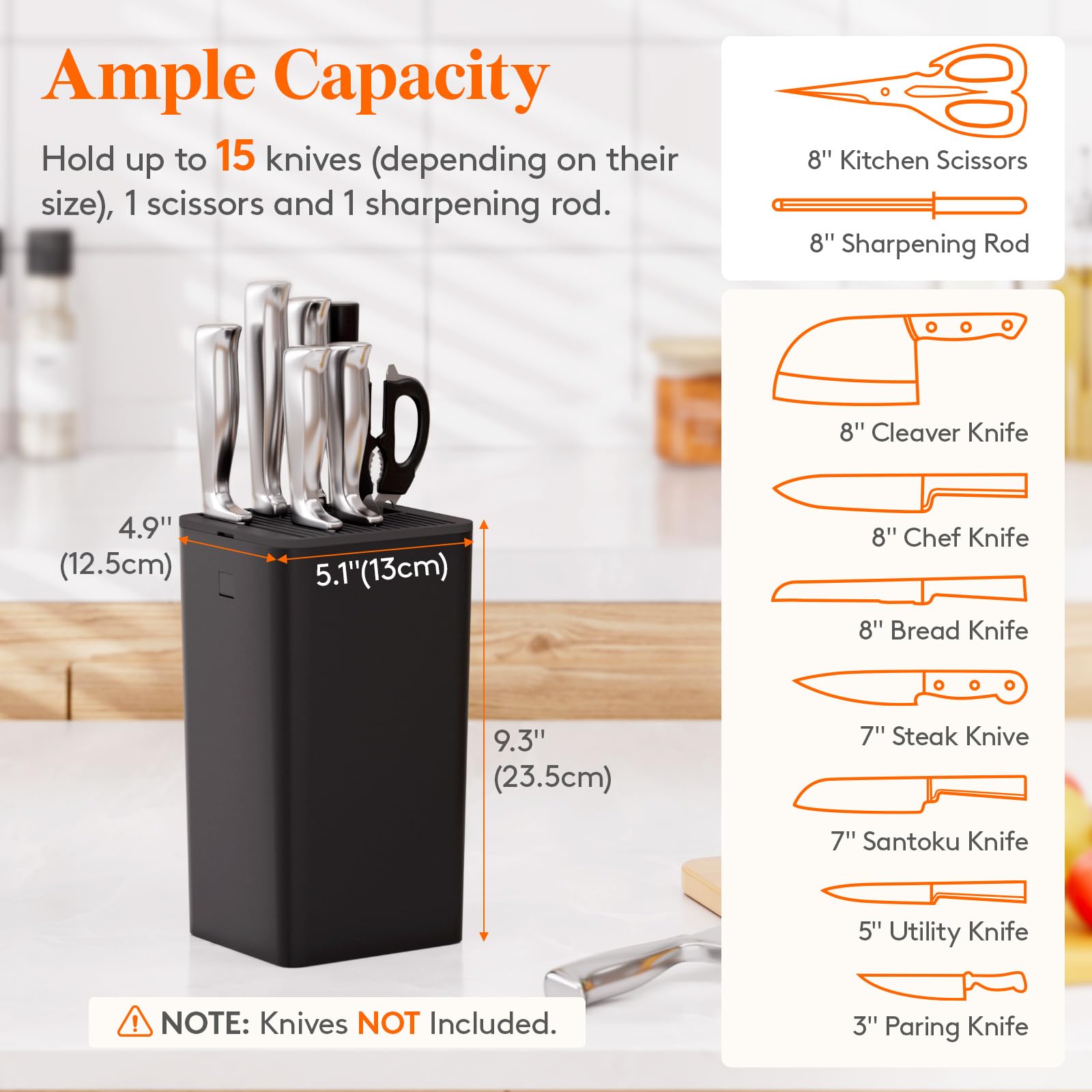 Lifewit knife block lid detached for easy cleaning.