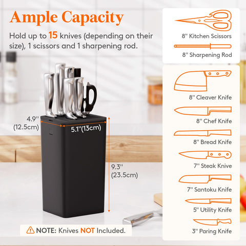 Lifewit knife block lid detached for easy cleaning.