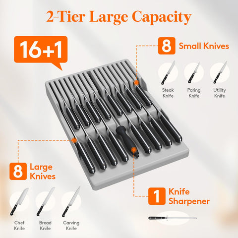 Lifewit knife sharpener slot keeps sharpening steel ready at hand.