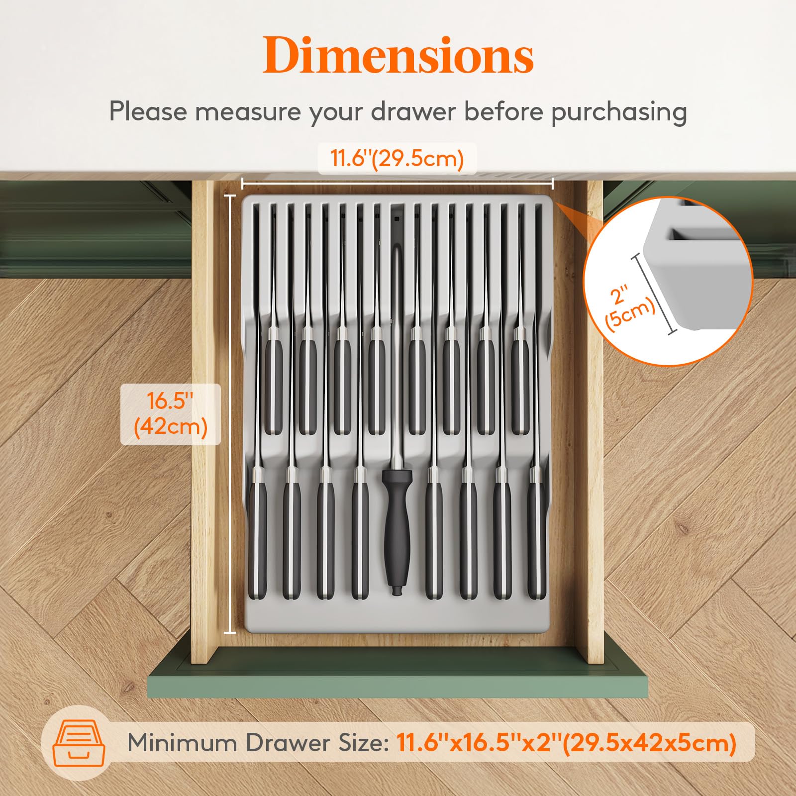 Lifewit large capacity holds 16 knives and a sharpening tool for organized prep.