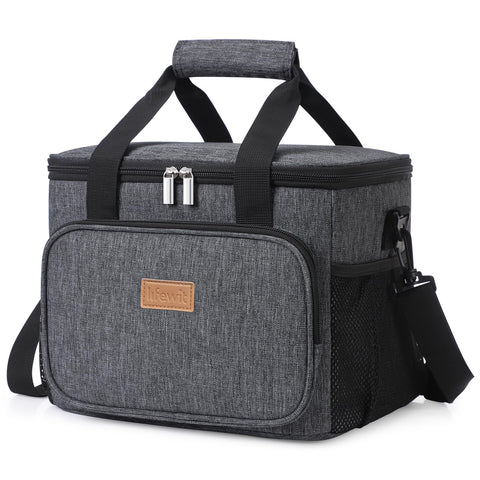 Lifewit large lunch bag insulated front lid with two-way zipper for easy packing