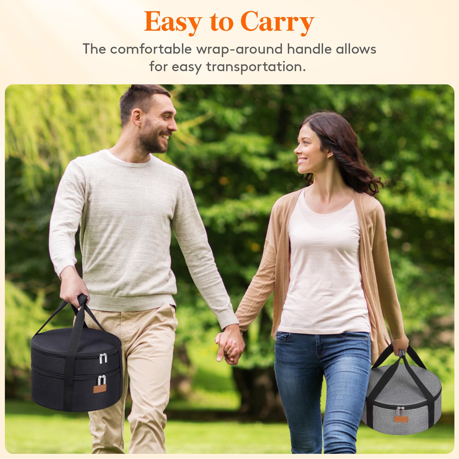 Lifewit large round opening and dual zipper allow easy access