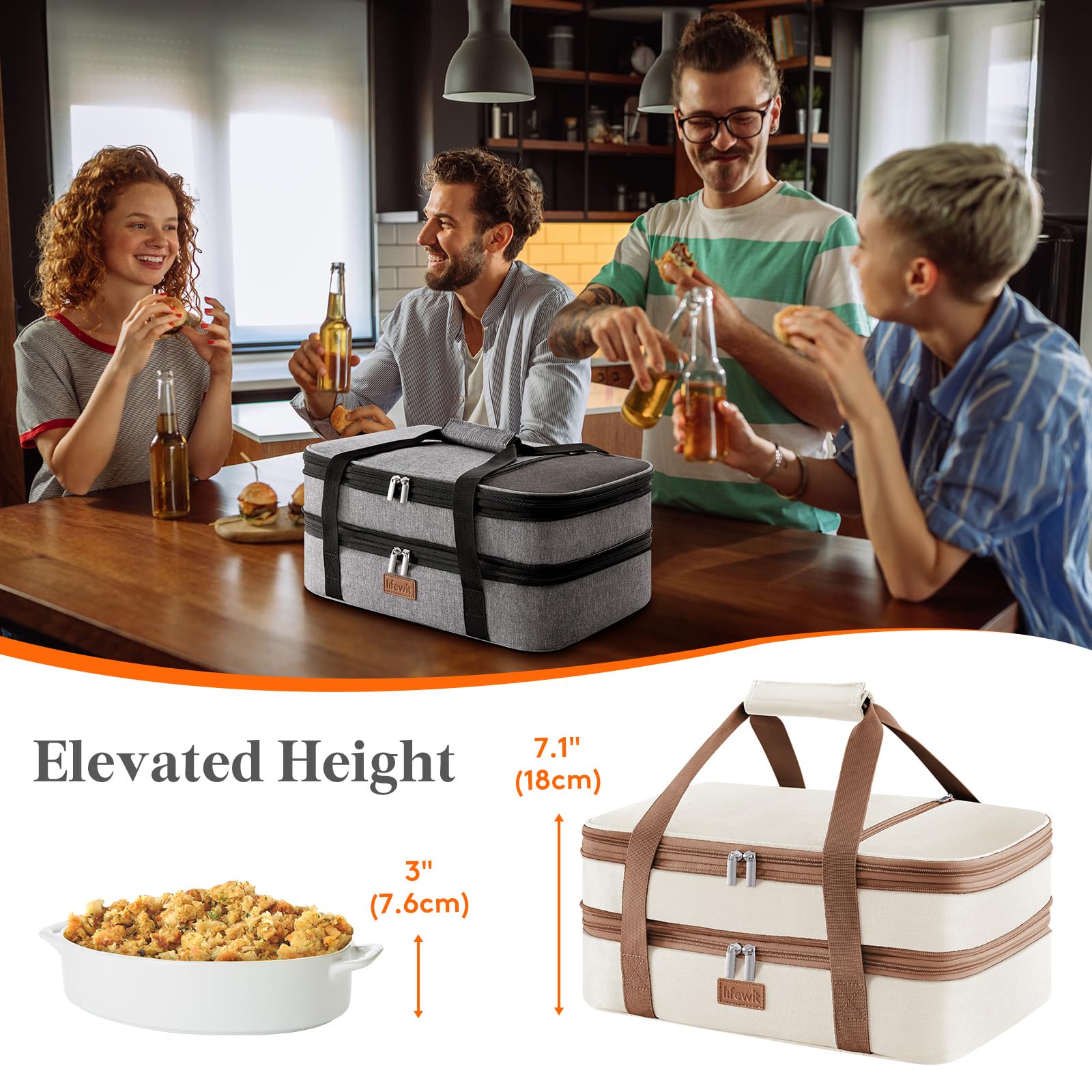 Lifewit leakproof liner prevents spills during transport.