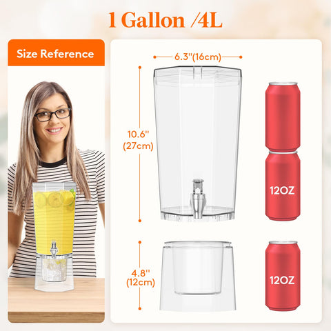 Lifewit lemonade and tea dispenser with drip-free spigot