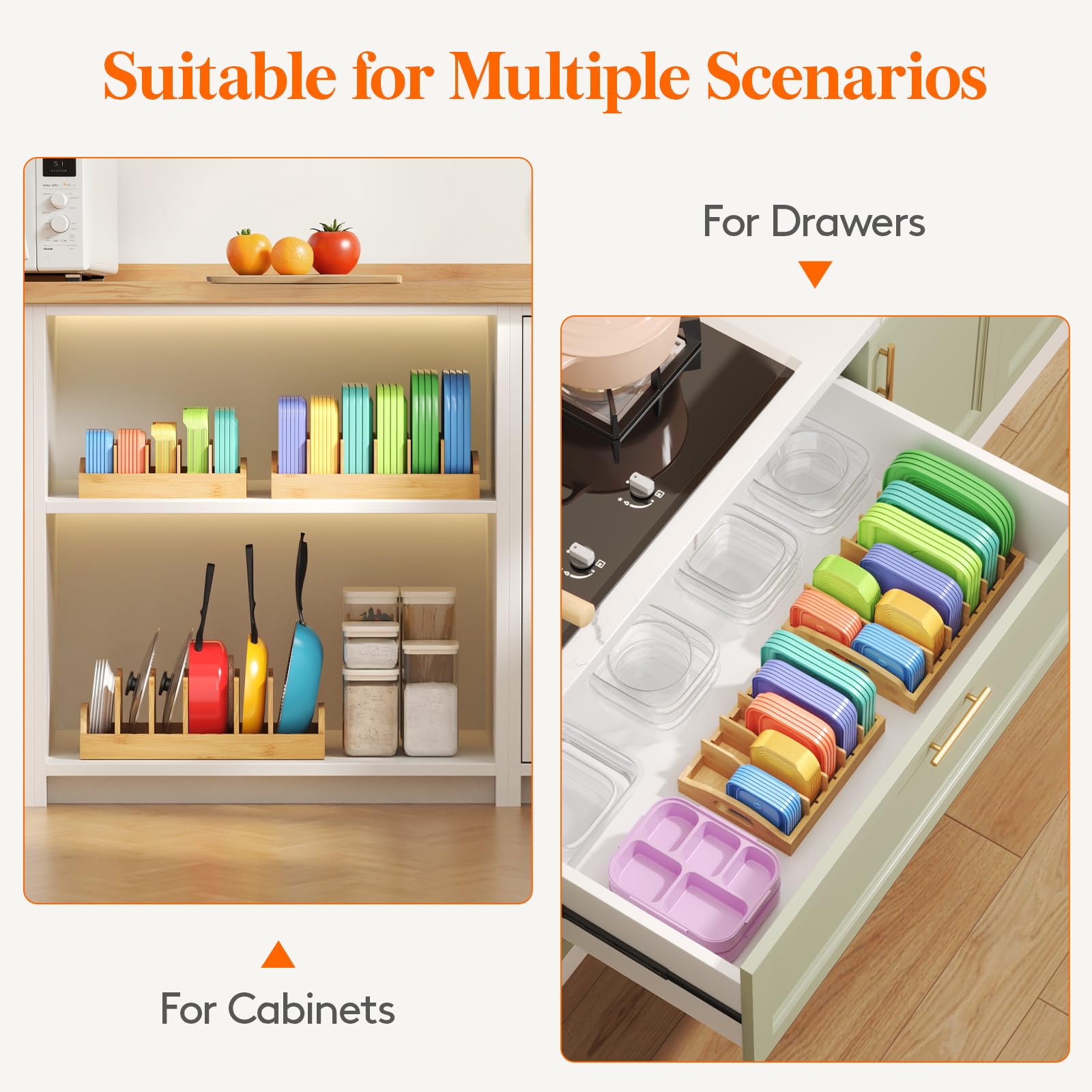Lifewit lid organizer with side handles for easy moving.